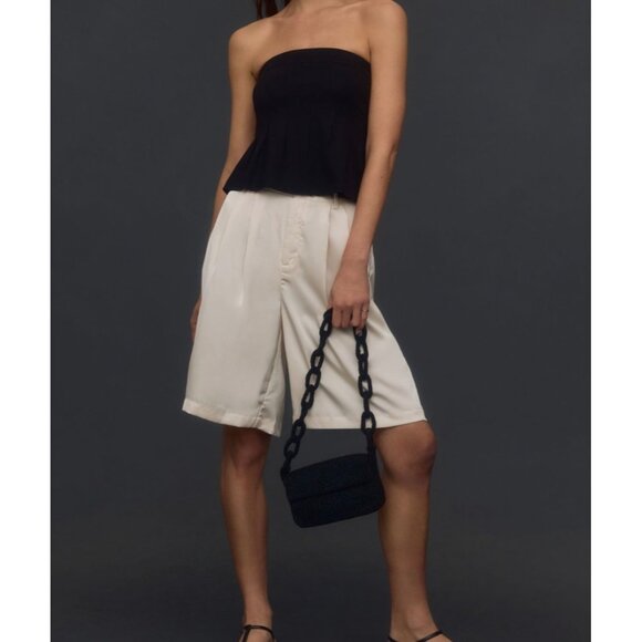 Maeve By Anthropologie Womens The Fontana Flared Tube Top Black Size L - Picture 4 of 6